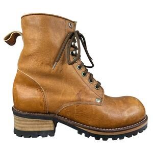 Maraschino Women’s Brown Lace Up Leather Logger Boots Size US 6